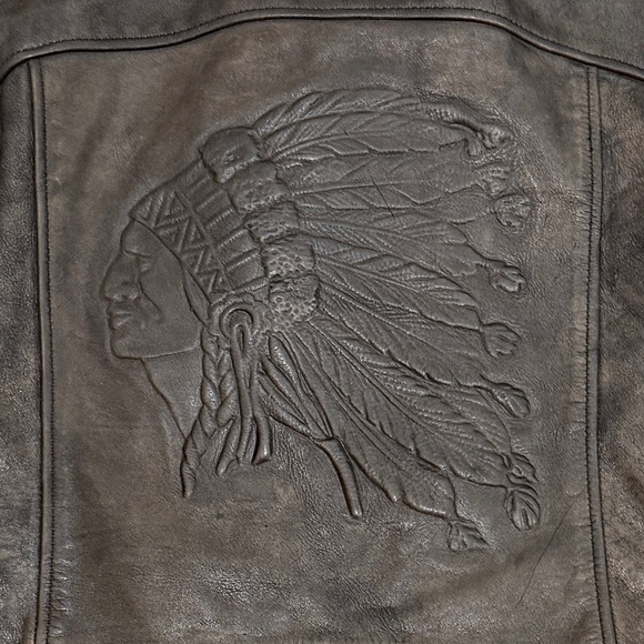 VTG Wilson’s Distressed Leather Biker Jacket Men’s Medium M Brown Moto Classic - Picture 12 of 12